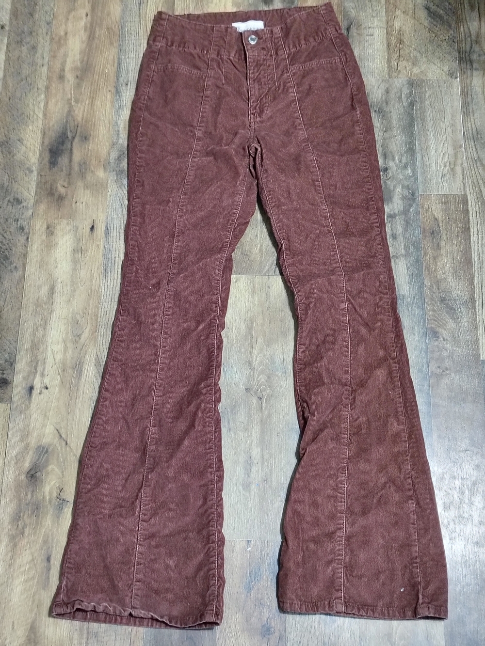 No Boundaries Corduroy Flare Pants in Brick Red